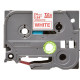 Cinta Laminada para Rotuladoras Brother TZE-252 Rojo/Blanco 24 mm