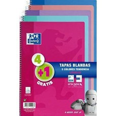 Set de Cuadernos Oxford Multicolor Din A4 80 Hojas 5 Piezas