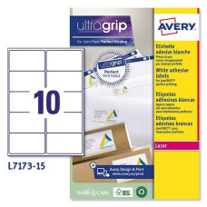 Adhesivos/Etiquetas Avery Ultragrip 15 Hojas 99,1 x 57 mm Blanco