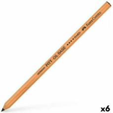 Lápiz Faber-Castell Pitt Oil Base Duro Negro Hexagonal (6 Unidades)