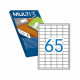 Etiquetas adhesivas MULTI 3 Blanco Recto 500 Hojas 38 x 21,2 mm