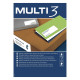 Etiquetas adhesivas MULTI 3 500 Hojas 210 x 297 mm Blanco