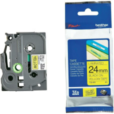 Cinta Laminada para Rotuladoras Brother TZE651 24 mm x 8 m Amarillo/Negro