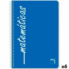 Libreta de Anillas Pacsa MATEMÁTICAS Din A4 80 Hojas 21,5 x 31,5 cm 4 Piezas (6 Unidades)