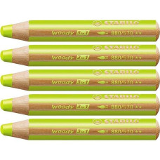 Colouring pencils Stabilo Woody Green 3-in-1 (5 Units)