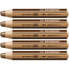 Colouring pencils Stabilo Woody Brown 3-in-1 (5 Units)
