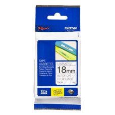 Cinta Laminada para Rotuladoras Brother TZE-141 Negro/Blanco 18mm