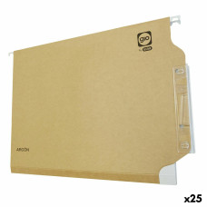 Carpeta Colgante Elba Arcón Etiqueta de nombre Visor Transparente Marrón Blanco Bicolor Din A4 Cartulina 25 Unidades
