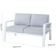 2-Seater Sofa Thais White Aluminium 132,20 x 74,80 x 73,30 cm