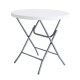 Folding Table White HDPE 80 x 80 x 74 cm