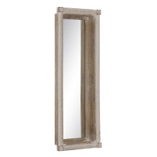 Wall mirror White Natural Crystal Mango wood MDF Wood Vertical 106,6 x 12,7 x 38 cm