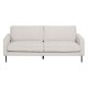 3-Seater Sofa 213 x 87 x 90 cm White Metal