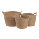 Set of Baskets Natural Rushes 33 x 33 x 38 cm (3 Pieces)