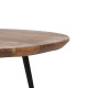 Set of 2 tables Black Natural Metal Iron Acacia 70 x 70 x 40 cm (2 Units)
