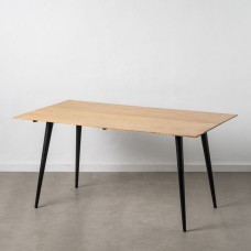 Mesa de Comedor Natural Negro Madera Hierro 160 x 90 x 77 cm