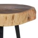 Side table 38 x 35 x 51 cm Natural Black Wood Iron