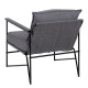 Armchair 69 x 79 x 82 cm Synthetic Fabric Grey Metal