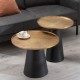 Side table 59 x 59 x 46 cm Black Golden Aluminium