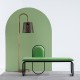 Bench 110 x 40 x 68 cm Synthetic Fabric Metal Green