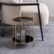 Side table 31 x 31 x 48 cm Crystal Golden Metal