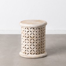 Side table 37 x 37 x 46,5 cm White Mango wood