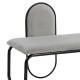 Bench 110 x 40 x 68 cm Synthetic Fabric Grey Metal