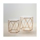 Side table 55,25 x 55,25 x 59 cm Golden Metal White Marble (2 Units)