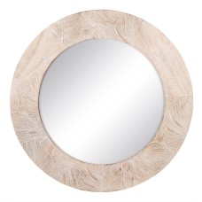 Wall mirror 76 x 2 x 76 cm White Mango wood