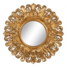 Wall mirror 108 x 3,5 x 108 cm Crystal Golden Wood