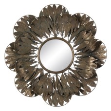 Wall mirror 69 x 6,5 x 69 cm Crystal Golden Metal