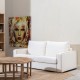 Sofa 195 x 95 x 88 cm Synthetic Fabric Cream