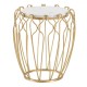 Side table 43 x 43 x 50 cm Golden Metal White Marble