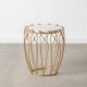 Side table 43 x 43 x 50 cm Golden Metal White Marble