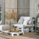 Cushion 4 Pieces Beige 120 x 80 cm