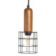Ceiling Light 12 x 12 x 27 cm Natural Golden Wood Iron