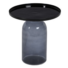 Side table 45 x 45 x 47 cm Crystal Black Grey Metal