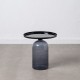 Side table 45 x 45 x 47 cm Crystal Black Grey Metal