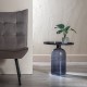 Side table 45 x 45 x 47 cm Crystal Black Grey Metal