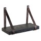 Shelves 40 x 18 x 28 cm Black Wood Leather