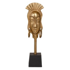 Figura Decorativa 14,5 x 10,5 x 50 cm Negro Dorado Africana