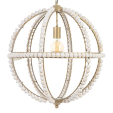 Lámpara de Techo 54 x 54 x 54 cm Metal Madera Blanco