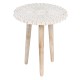 Side table 45 x 45 x 53 cm White Mango wood