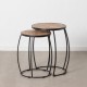 Side table 48 x 48 x 67 cm Natural Black