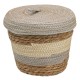 Multi-purpose basket 28 x 28 x 36 cm Natural Grey Natural Fibre (3 Pieces)