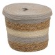 Multi-purpose basket 28 x 28 x 36 cm Natural Grey Natural Fibre (3 Pieces)