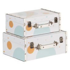 Set of Chests 34,5 x 24,5 x 14 cm Canvas DMF (2 Pieces)