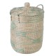 Juego de Cestos Natural Gris Fibra natural 38 x 38 x 58 cm (2 Piezas)