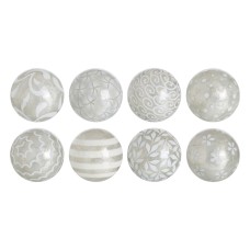 Balls CAPIZ Decoration Silver 10 x 10 x 10 cm (8 Units)