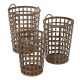 Set of Baskets 41 x 41 x 56 cm Natural Bamboo (3 Pieces)