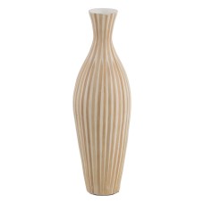 Vase White Beige Bamboo 20 x 20 x 64 cm